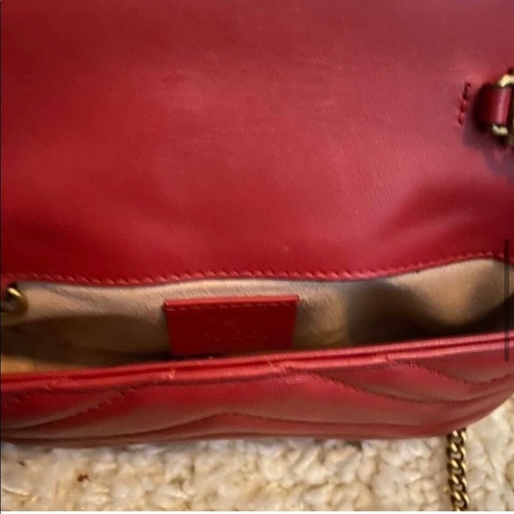 SOLD Red GG Marmont matelassé mini chain shoulder bag - Picture 4 of 6